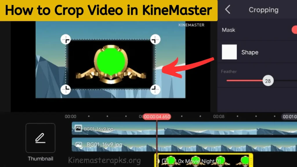 Crop videos in kinemaster apk without watermark